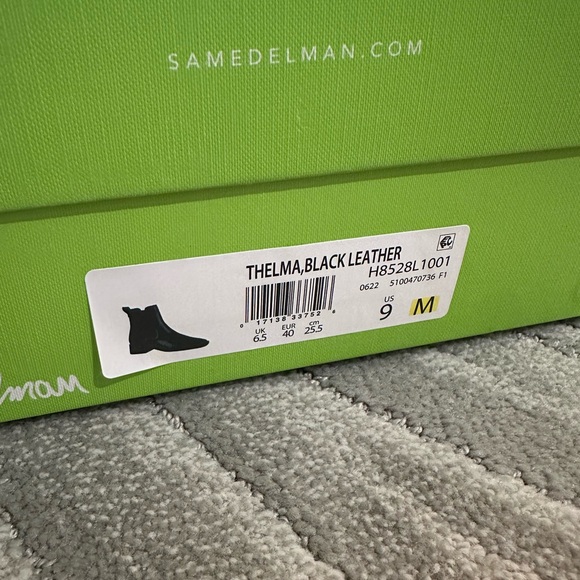 NWT! Sam Edelman Thelma Black Leather Ankle Boot - Size 9 - Picture 2 of 6